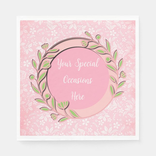 Elegant Floral Frame: for Every Occasion Napkin (Front)