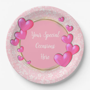 Elegant Floral Frame: for Every Occasion Paper Plate