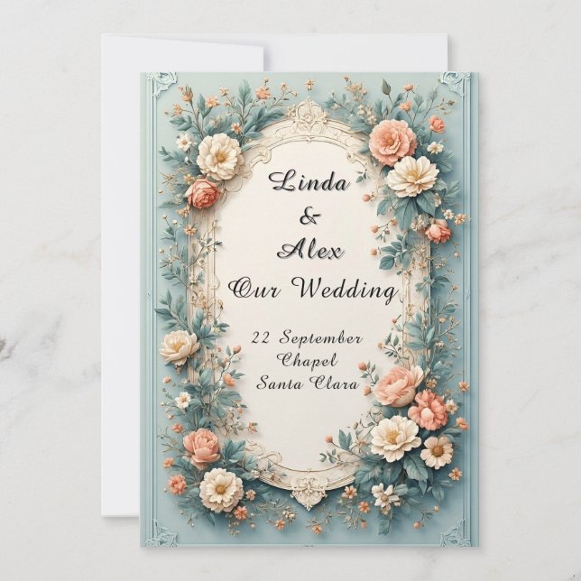 🌸 Elegant Floral Frame For Wedding Day Use 🌸 Invitation (Front)