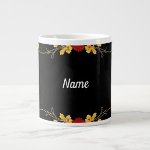 Elegant Floral Frame Large Coffee Mug