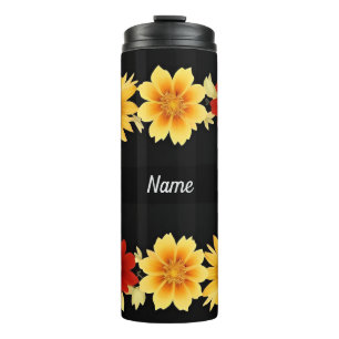 Elegant Floral Frame Thermal Tumbler