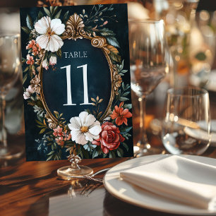 Elegant Floral Frame Vintage Wedding Shower CUSTOM Table Number