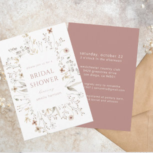 Elegant Floral Frame Wildflower Bridal Shower Invitation