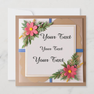 Elegant Floral-Framed Blank Card