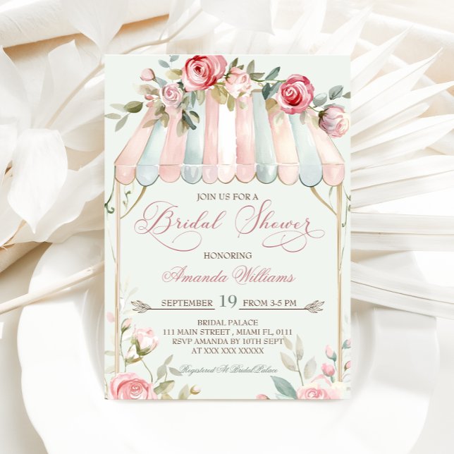 Elegant Floral French Bridal Shower Invitation (Creator Uploaded)