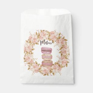 Elegant Floral French Macaron Paris Party Favour Bag
