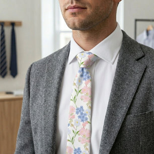 Elegant Floral Fresh Purple Pink Grace Tie