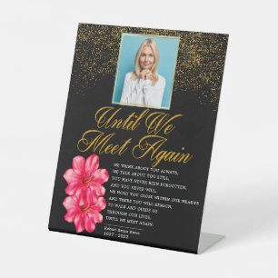 Elegant Floral Funeral Poem Pedestal Sign