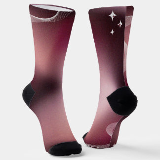 Elegant Floral Garden Blue Butterfly Crew Socks |