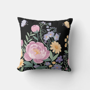 Elegant Floral Garden Pillow