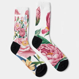 Elegant Floral Garden Socks