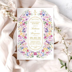 Elegant Floral Garden Spring Rehearsal Dinner Invitation