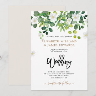 Elegant Floral Garden Spring Summer Wedding Invitation