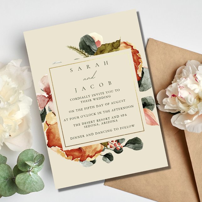Elegant Floral Garden Wedding Invitation (Elegant Floral Garden Wedding Invitation)
