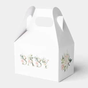 Elegant Floral Gender Neutral Baby Shower Favor Box