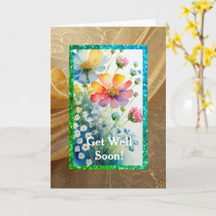 Elegant Floral Get Well, 5" x 7" Card