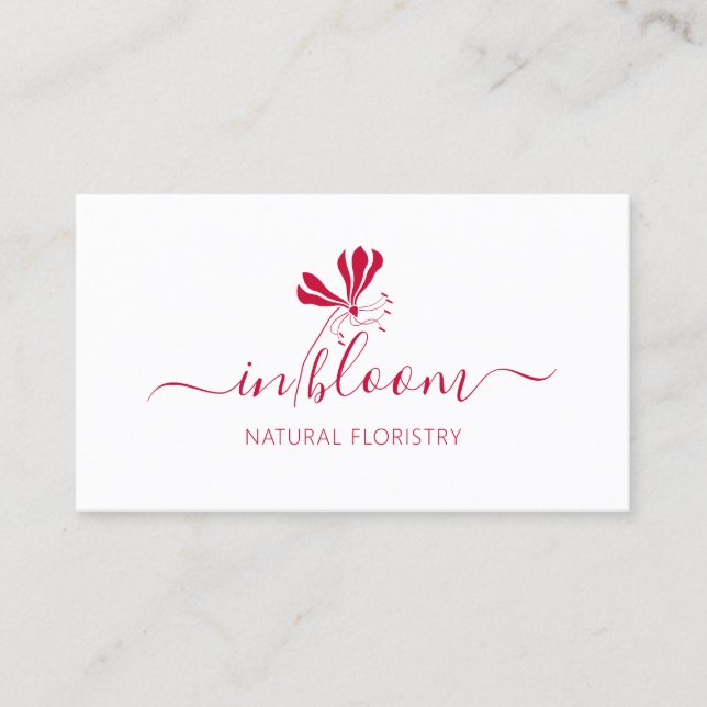 Elegant Floral *Gloriosa* Natural Floristry Logo . Business Card (Front)