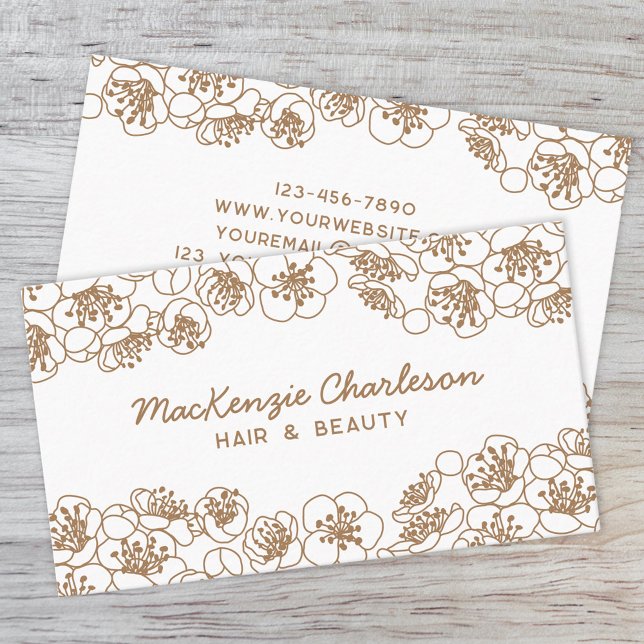 Elegant Floral Gold Business Card (Creator Uploaded)
