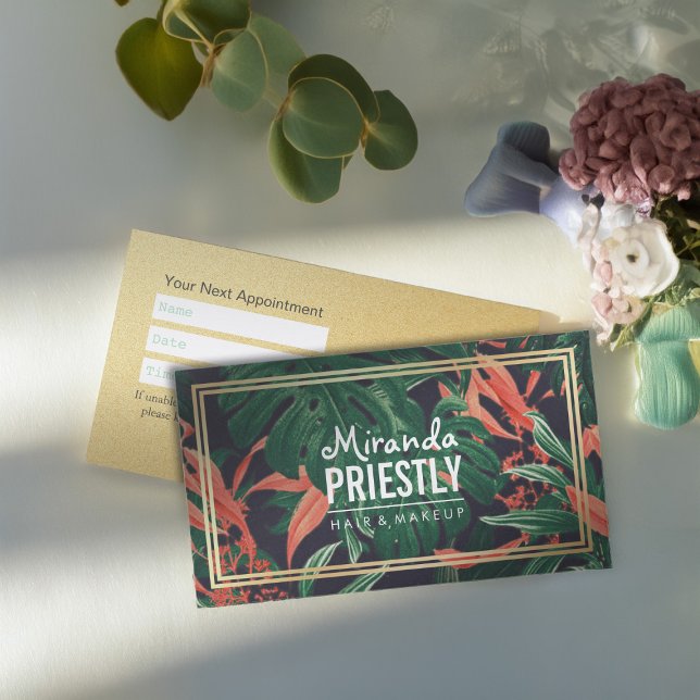 Elegant Floral Gold Frame Makeup Salon Appointment (Creator Uploaded)