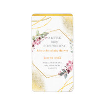 Elegant Floral Gold Geometric Baby Shower Invitati