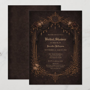 Elegant floral Gothic Bridal Shower Announcement
