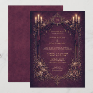 Elegant floral gothic halloween wedding Invitation