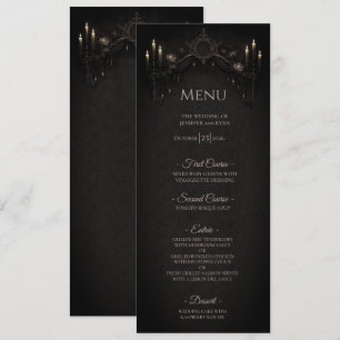 Elegant floral Gothic Halloween Wedding Menu
