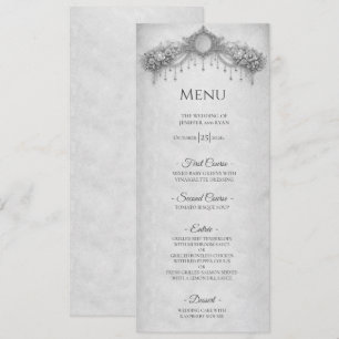 Elegant floral Gothic Halloween Wedding Menu