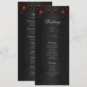 Elegant floral Gothic Halloween Wedding Program