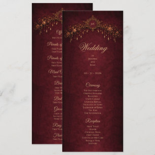 Elegant floral Gothic Halloween Wedding Program