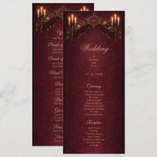 Elegant floral Gothic Halloween Wedding Program