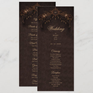 Elegant floral Gothic Halloween Wedding Program
