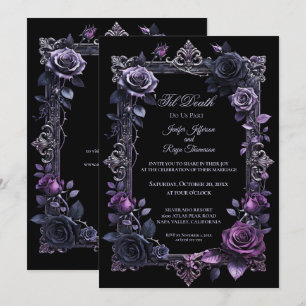 Elegant Floral Gothic wedding invitation