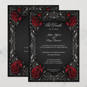Elegant Floral Gothic wedding invitation