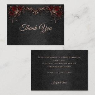 Elegant floral Gothic wedding Thank You Card