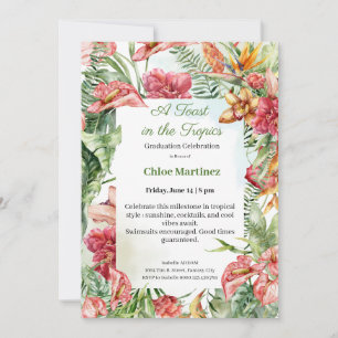 Elegant Floral Graduation Celebration Invitation