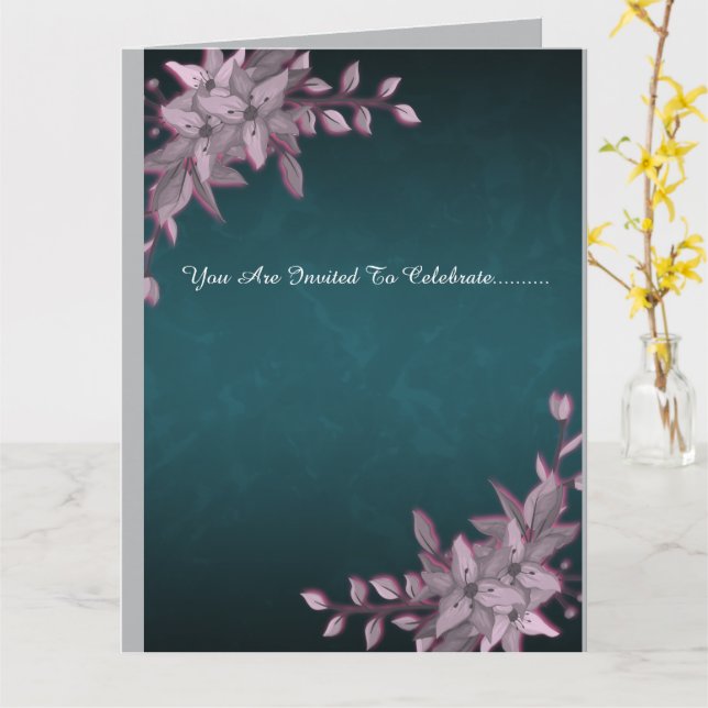 Elegant Floral Graduation Folded Invitation   (Yellow Flower)