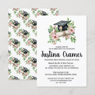 Elegant Floral Graduation Invitation
