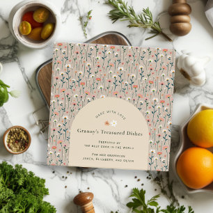 Elegant Floral Grandmas Recipe Binder