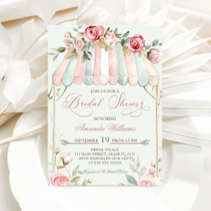 Elegant Floral Green Bridal Shower Invitation