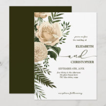 Elegant Floral Greenery and Cream Bouquets Wedding