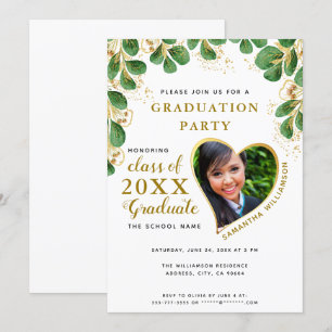 Elegant Floral Greenery Class of 2025 Graduation Invitation