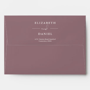 Elegant Floral Greenery Mauve Return Address Envelope