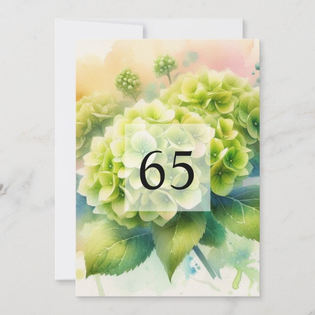 Elegant floral greenery watercolor birthday party invitation (Front)