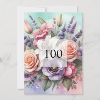 Elegant floral greenery watercolor birthday party invitation