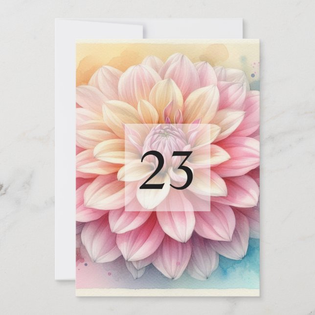 Elegant floral greenery watercolor birthday party invitation (Front)