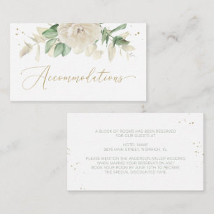 Elegant Floral Greenery Wedding Accommodations Enclosure Card