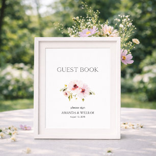 Elegant Floral Guest Book Sign