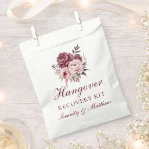 Elegant Floral Hangover Recovery Peony  Wedding Favour Bag
