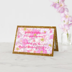Elegant Floral Happiest Birthday Card